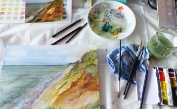 Abbruchkante im Aquarell