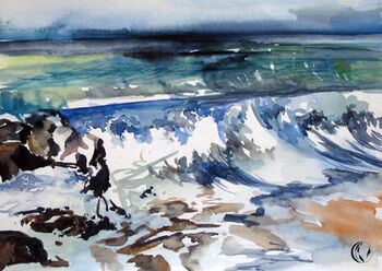 Brandung malen Aquarell Meer