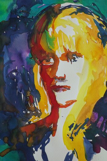frau portrait malerei aquarell