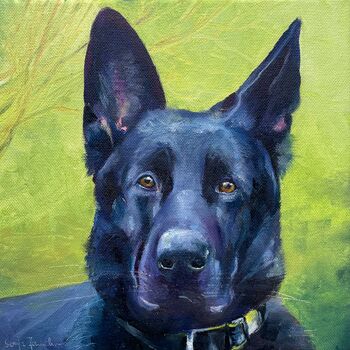 hund portrait malerei öl tiere familie