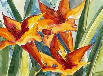 orange malerei aquarell blumen