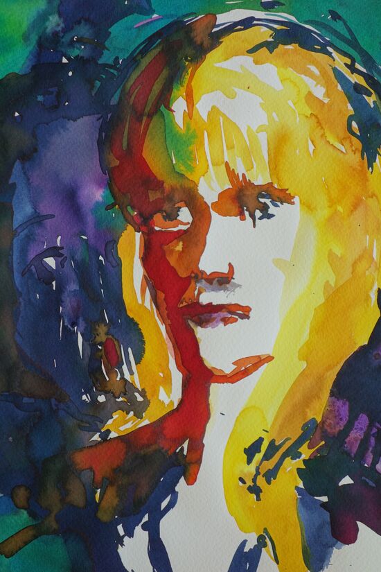 frau portrait malerei aquarell