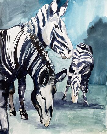 zebras aquarell malerei tiere
