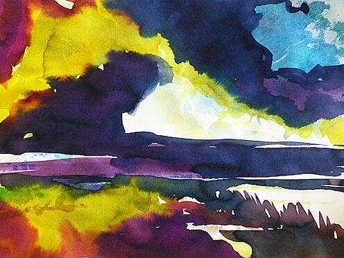 malen am meer himmelsfeuer himmelsfeuer Himmel im Aquarell