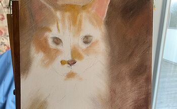 rote katze gemalt