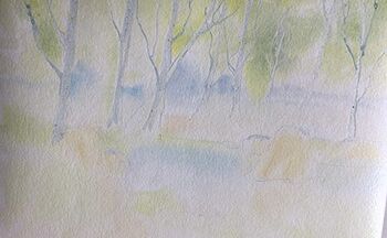 Wasld mit see aquarell