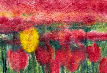Tulpen Tulpenfeld rot Blumen malen Aquarell