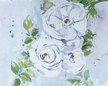 weisse rosen aquarell blume