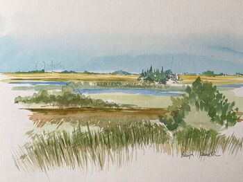 Landschaft in Nordfriesland Aquarell