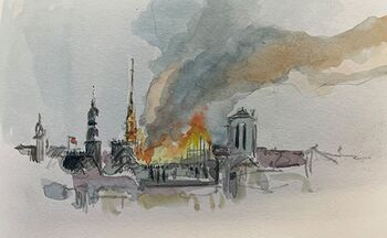 nodre dame brennt paris paris nodre dame gemalt