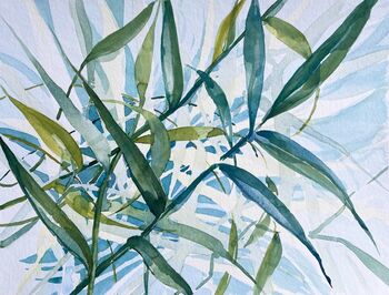 Reet Gras Abstrakt Blätter malen Aquarell