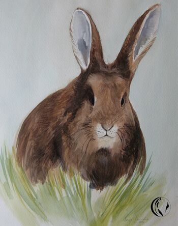 Hase Kaninchen Tier im Aquarell