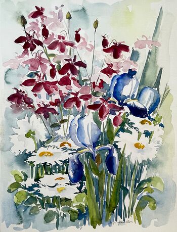 blumen strauß malerei aquarell gemälde