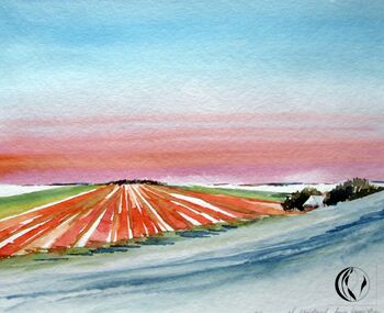Winter Landschaft im Aquarell