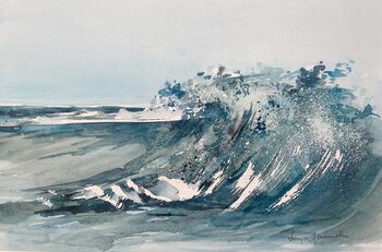 Welle Meer im Aquarell malen