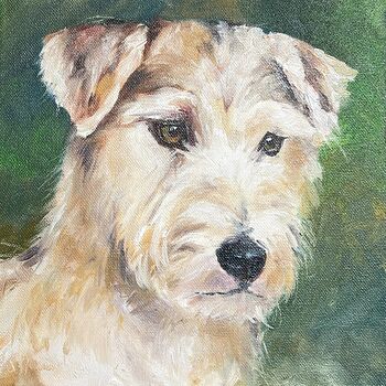 malen am meer öl malerei hund portrait tiere