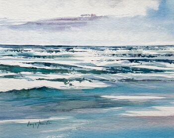 meer aquarell malerei gischt wasser wellen